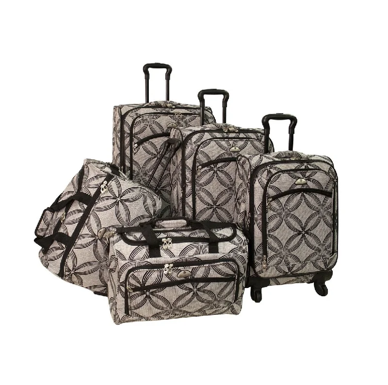 Women's Travel - Friendly Backpack Rain Covers in Transparent MaterialAmerican Flyer Silver Clover 5-Piece Spinner Luggage Set