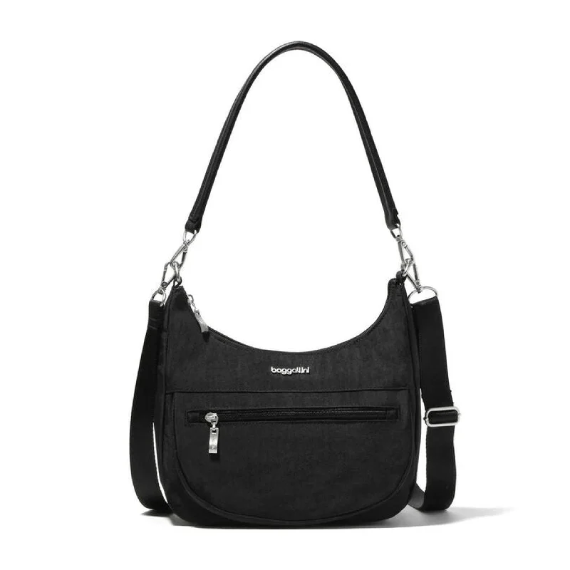 Travel Shoe Bags in Polyester with Ventilation Holes in KhakiBaggallini Modern Pocket Half Moon Bag