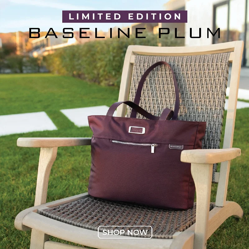 Monogrammed Leather Luggage Tags in Brown for a Personalized TouchBaseline Traveler Tote - Ltd. Editon Plum