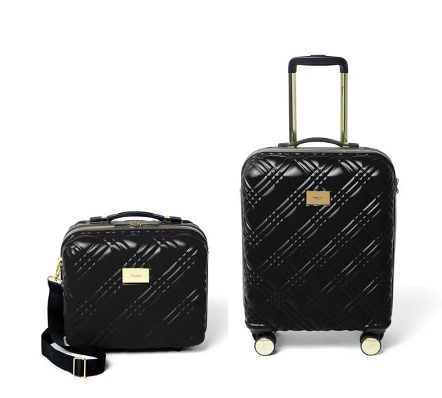 Leather - Trimmed Travel Laptop Sleeves in Burgundy for ProtectionDune London Orchester Vanity and 55cm Cabin Case Set