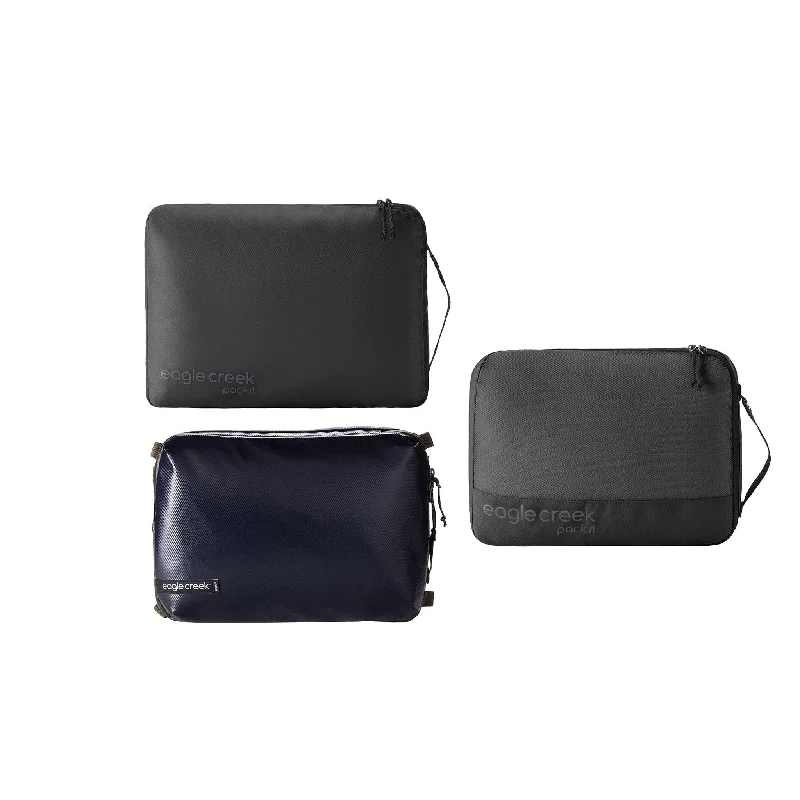 Travel - Size Toiletry Bottles with Leak - Proof Caps in ClearEagle Creek Pack-It Cube Mixed Set M/M/M