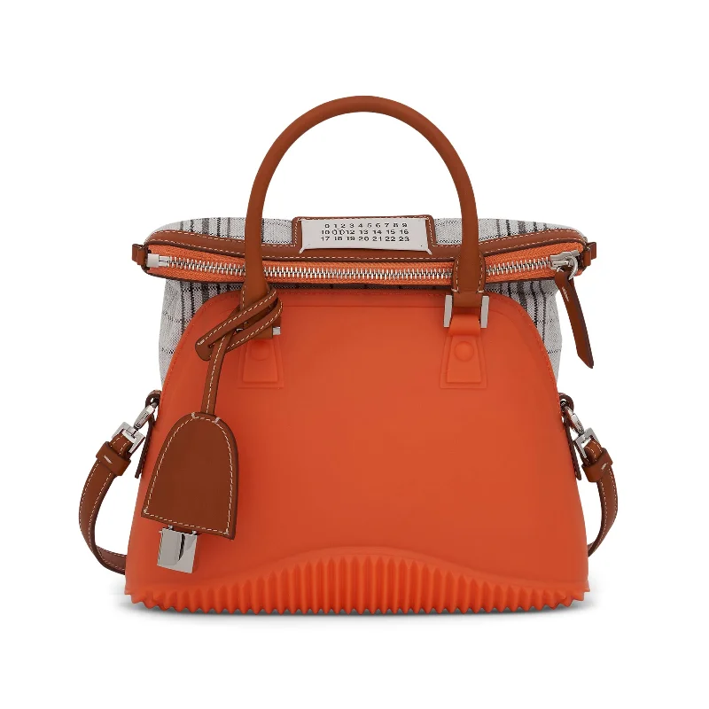 Denim Bucket Bag in Washed Blue with Patchwork for a Vintage - Inspired Look5AC Mini Shoulder Bag in Orange Popsicle