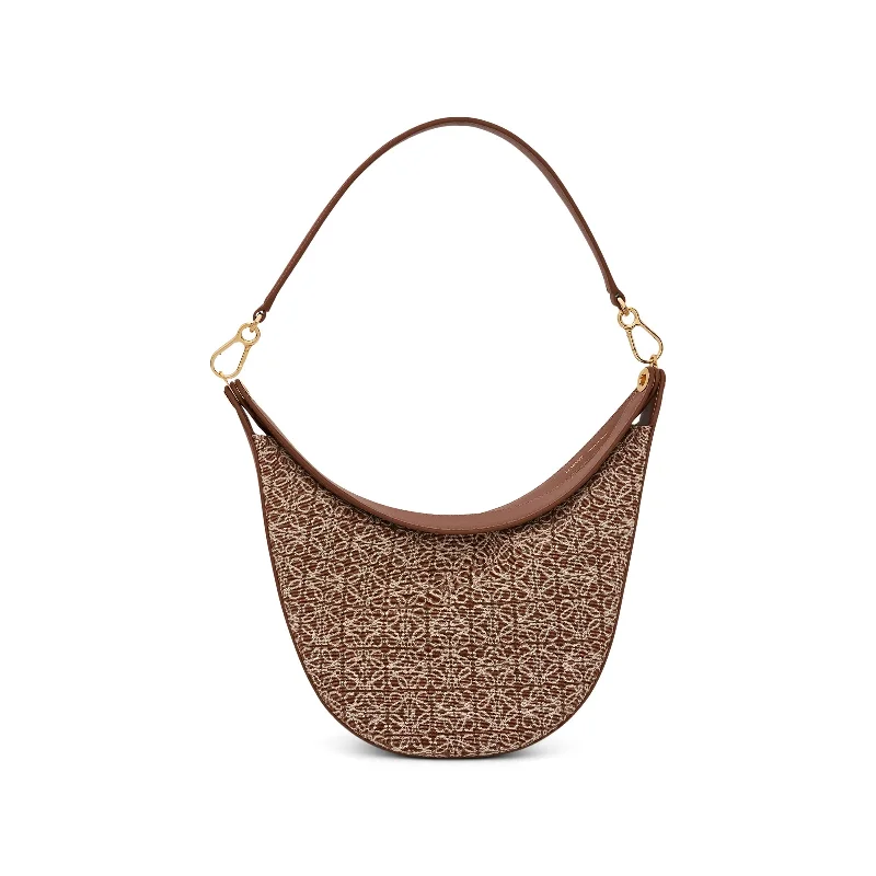 Women's Drawstring Bucket Bag in Mustard Yellow with Pockets for PracticalityMedium Luna Bag in Anagram Jacquard and Calfskin in Tan/Pecan