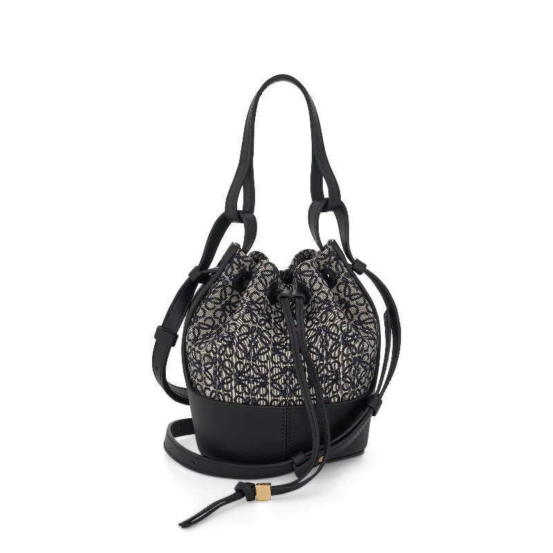 Women's Genuine Leather Bucket Bag in Chestnut Brown with Gold - Tone Hardware for a Sophisticated LookMini Balloon Bag in Anagram Jacquard and Calfskin in Navy Women's Genuine Leather Bucket Bag in Chestnut Brown with Gold - Tone Hardware for a Sophisticated LookMini Balloon Bag in Anagram Jacquard and Calfskin in Navy