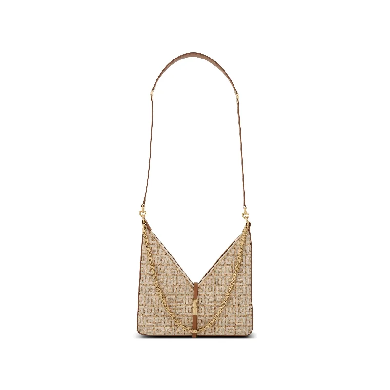Canvas Bucket Bag in Navy Blue with Striped Interior for a Nautical - Inspired OutfitSmall Cut Out Bag with Chain in Woven in Natural