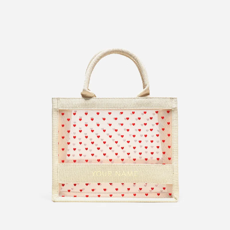 Women's Tote Bag with Inner Compartments in Gray for Organizing Everyday EssentialsAlyssa Mini Mesh Tote Bag (Limited Edition)