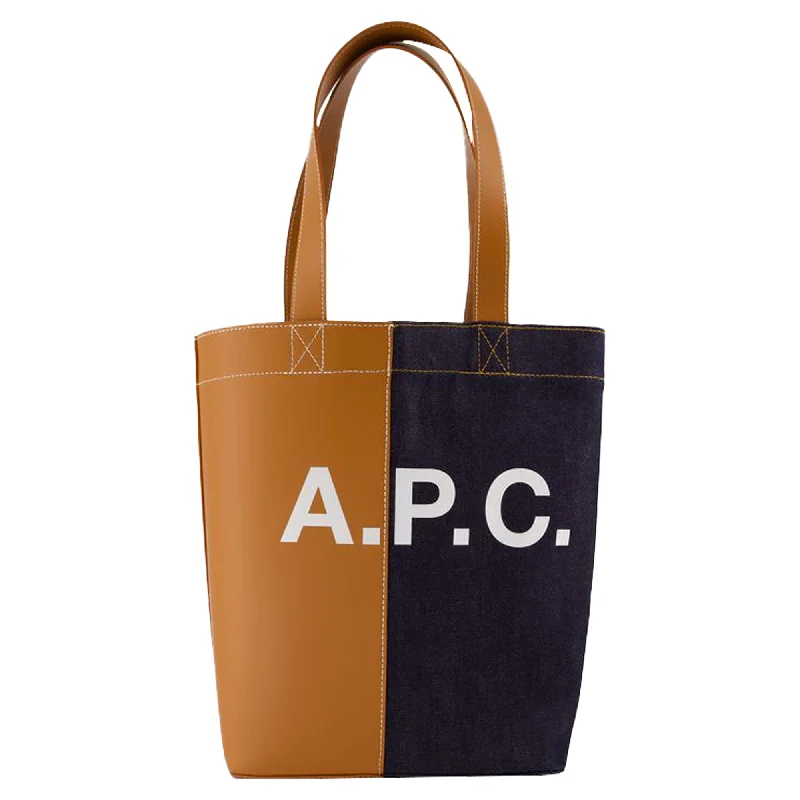 Medium - Sized Canvas Tote Bag in Navy Blue with Striped Pattern for a Nautical - Inspired LookAxel Tote Bag - A.P.C. - Cotton - Caramel