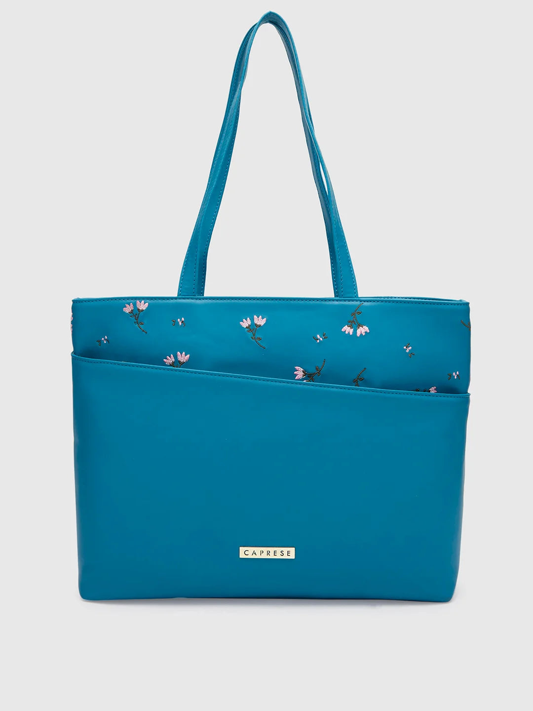 Women's Tote Bag with Inner Compartments in Gray for Organizing Everyday EssentialsCaprese Adah Tote Large Teal