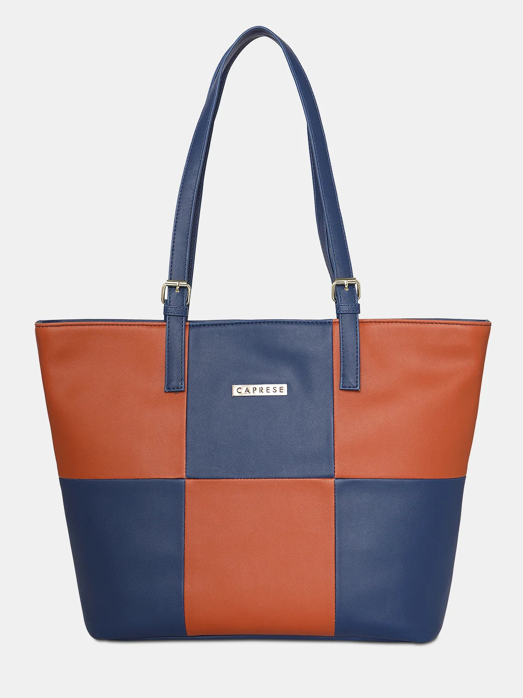 Patchwork Tote Bag in Denim with Vintage - Inspired Designs for a Retro AppealCaprese Barne Tote Medium Navy Handbag