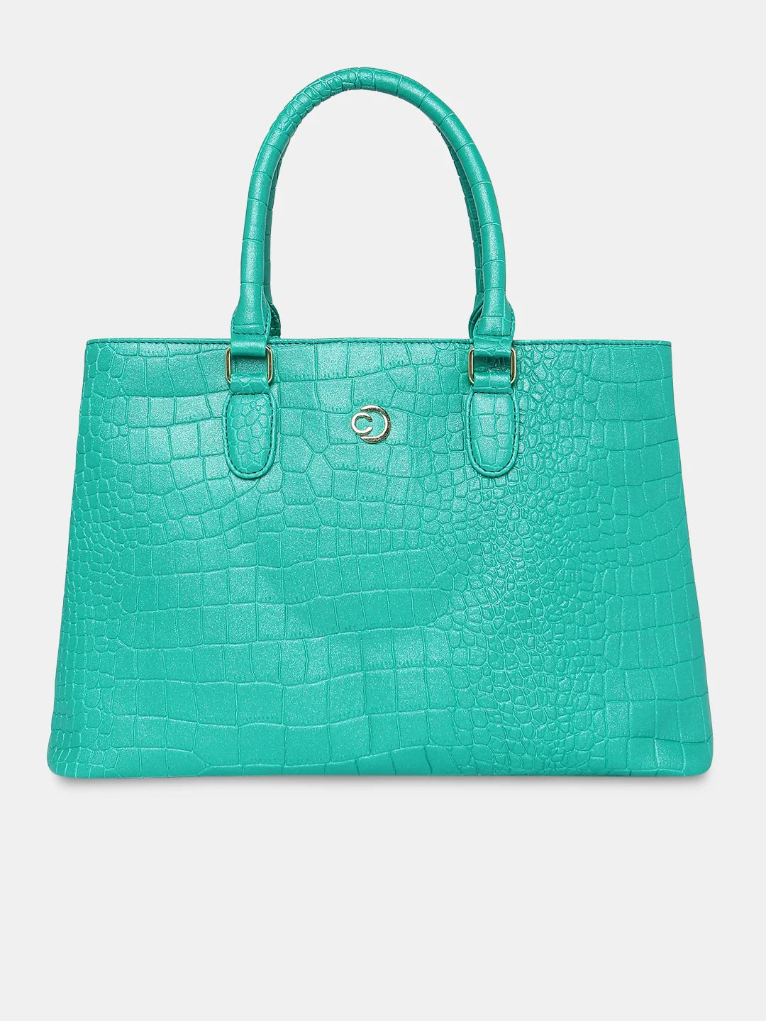 Large Capacity Genuine Leather Women's Tote Bag in Black for Work and CommutingCaprese Eastwood Tote Medium Metallic Green
