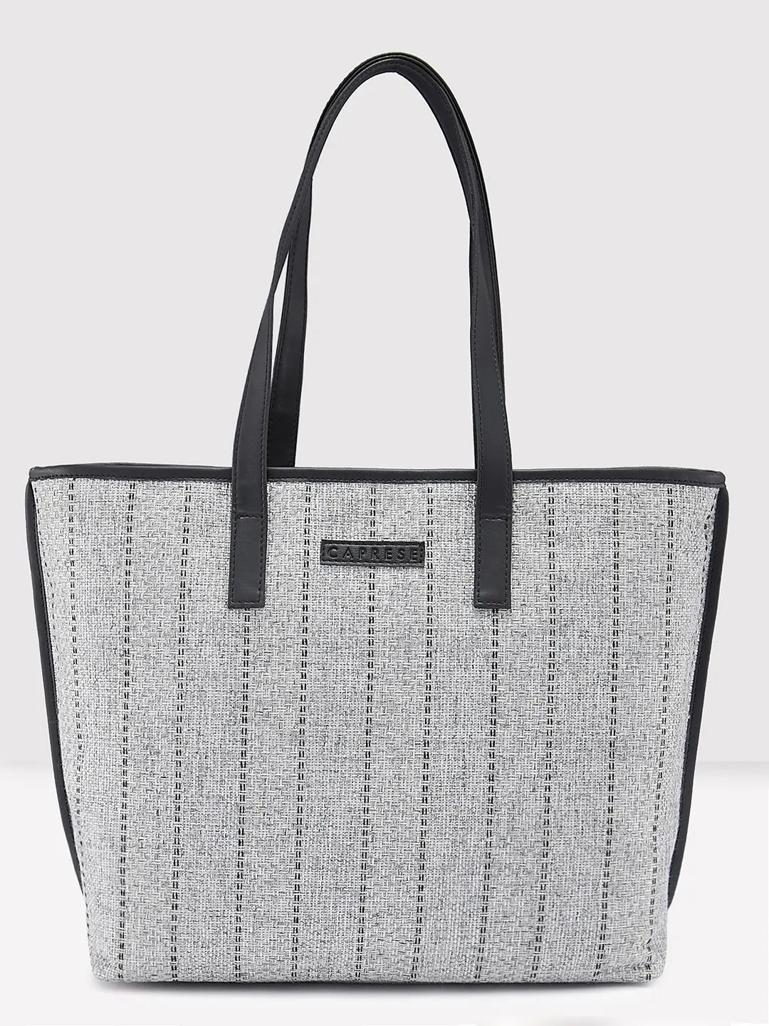 Oversized Jute Tote Bag in Natural Color with Rope Handles for a Beach VacationCaprese Evana Tote Medium Striped Women'S Handbag Silver