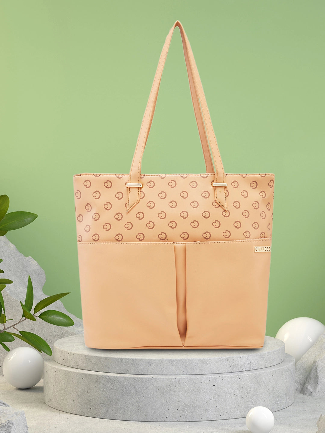 Linen Tote Bag in Natural Beige with Braided Details for a Rustic Summer EnsembleCaprese Freya Tote Medium Tan