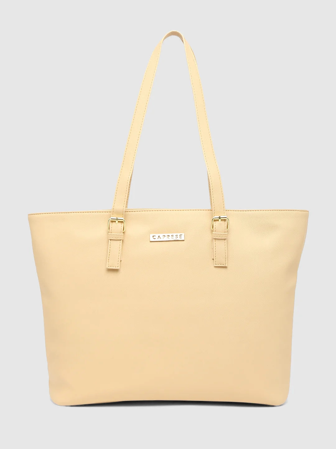 Women's Tote Bag with Inner Compartments in Gray for Organizing Everyday EssentialsCaprese Holden Saffiano Tote Medium Beige Women's Tote Bag with Inner Compartments in Gray for Organizing Everyday EssentialsCaprese Holden Saffiano Tote Medium Beige