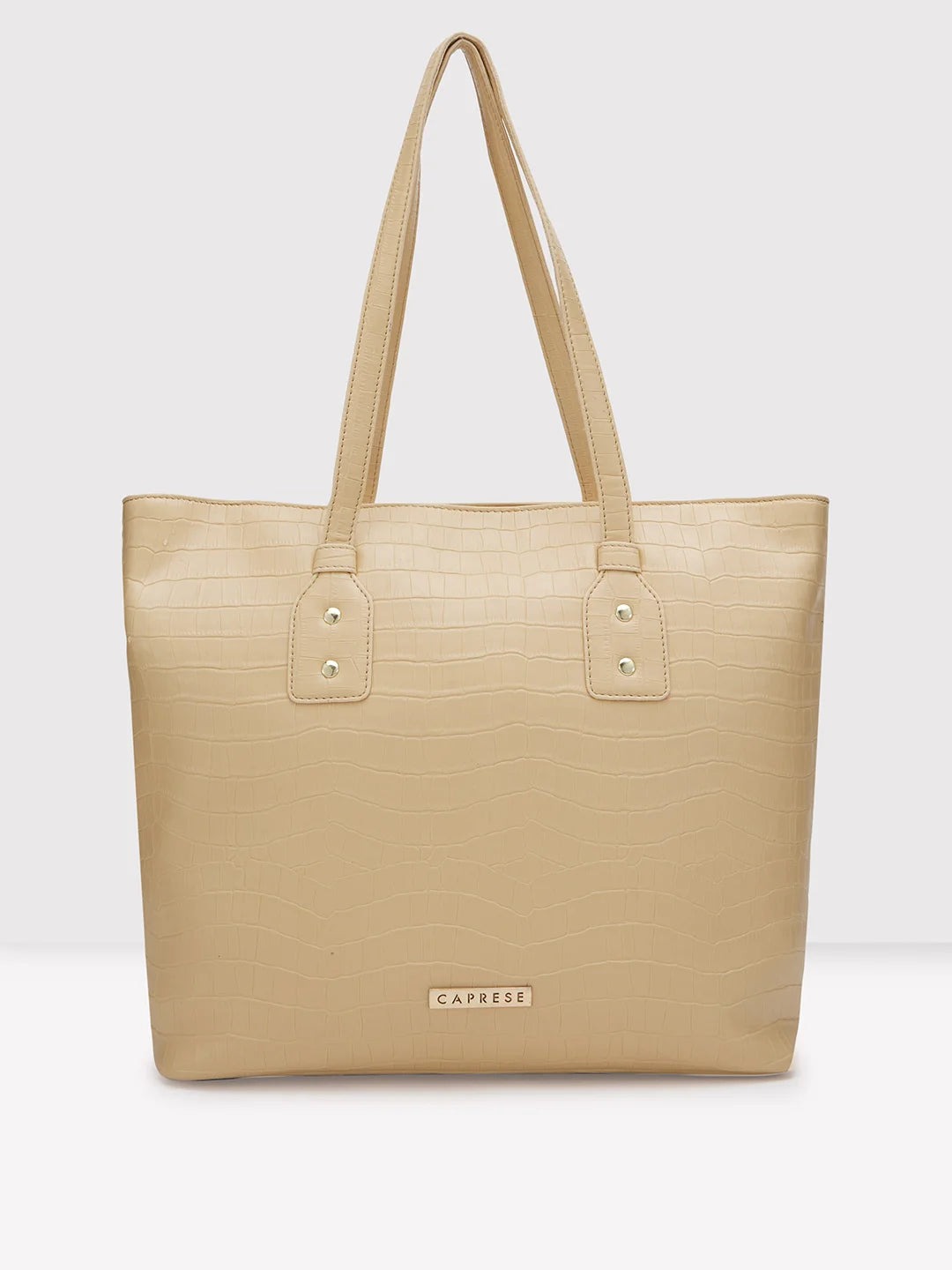 Medium - Sized Canvas Tote Bag in Navy Blue with Striped Pattern for a Nautical - Inspired LookCaprese Westwood Croco Tote Medium Beige Handbag