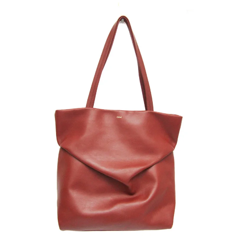 Women's Tote Bag with Zipper Closure in Red for Secure StorageChloé  Leather Tote Bag (Pre-Owned)