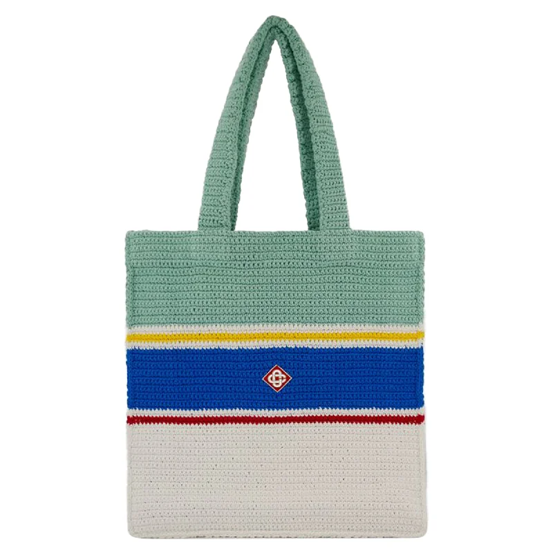 Quilted Tote Bag in Cream with Silver Hardware for a Classic and Sophisticated StyleCrochet Shopper Bag - Casablanca - Cotton - Multicolor
