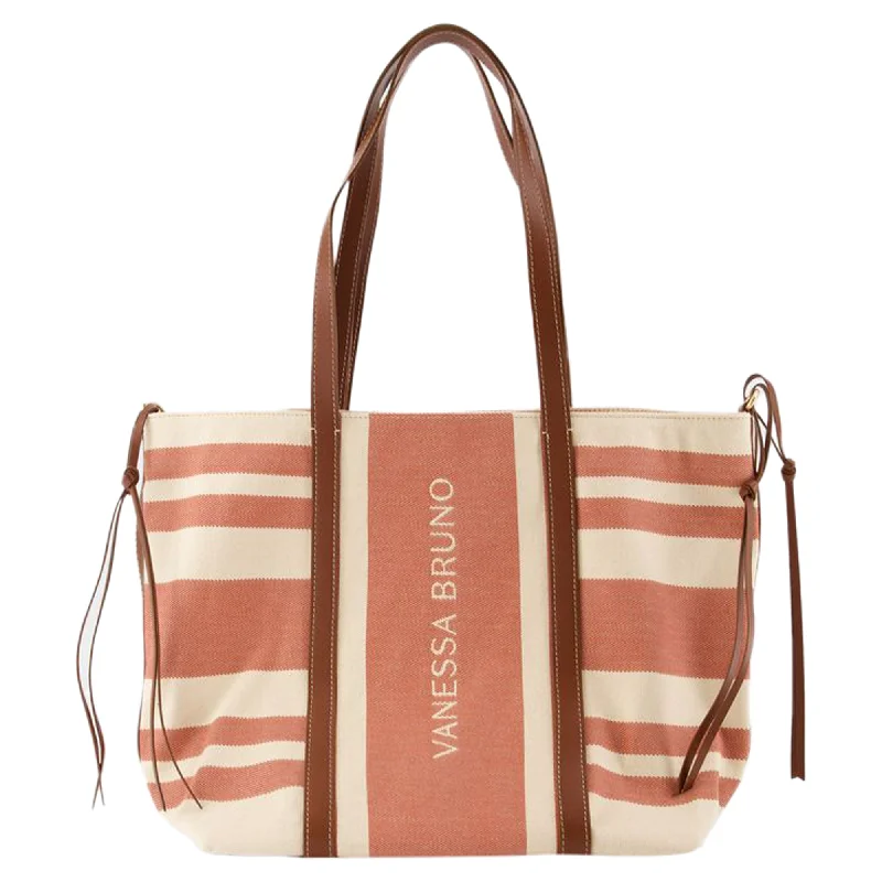 Tote Bag with Adjustable Shoulder Strap in Olive Green for Comfortable CarryingGm Shopper Bag - Vanessa Bruno - Cotton - Brown