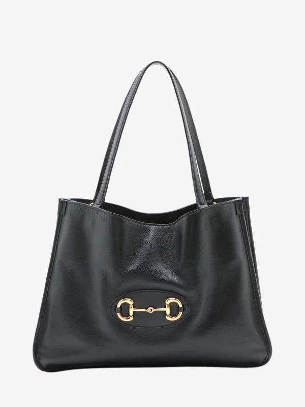 Small Vegan Leather Tote Bag in Blush Pink with Gold - Tone Hardware for a Feminine and Stylish AccessoryBlack Horsebit 1955 leather tote bag