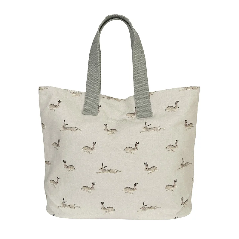 Faux Fur - Trimmed Tote Bag in White for a Cozy Winter LookHare Everyday Bag