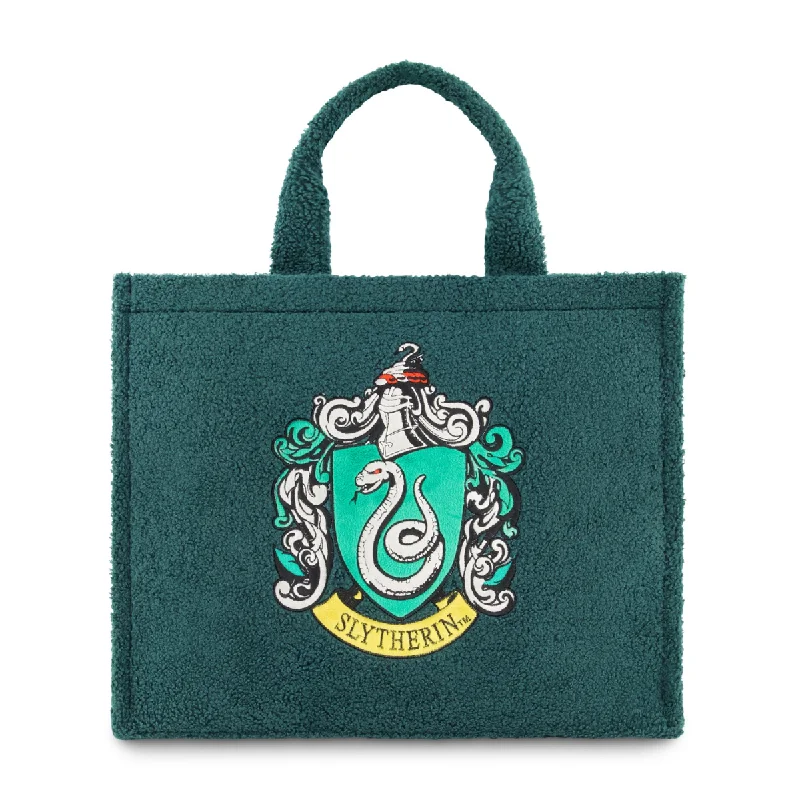 Metallic Tote Bag in Rose Gold with Chain Handles for a Glamorous Night OutHarry Potter Slytherin Crest Sherpa Tote with Trolley Strap