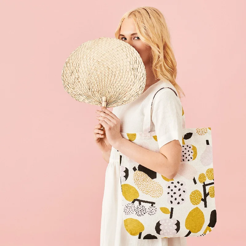 Waterproof Tote Bag in Yellow for Outdoor Activities in Wet WeatherKauniste Olive Green Tutti Frutti Bag