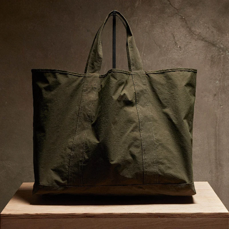 Waterproof Tote Bag in Yellow for Outdoor Activities in Wet WeatherLarge Matte Nylon Tote - Olive