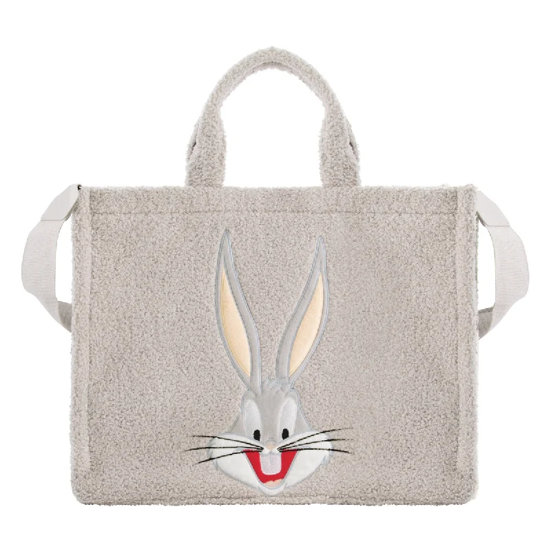 Large Capacity Genuine Leather Women's Tote Bag in Black for Work and CommutingLooney Tunes Bugs Bunny Sherpa Travel Tote