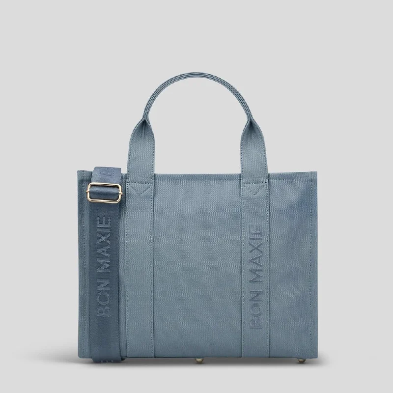 Oversized Jute Tote Bag in Natural Color with Rope Handles for a Beach VacationSmall Bon Vivant Structured Tote Bag -- Mini Tote Denim