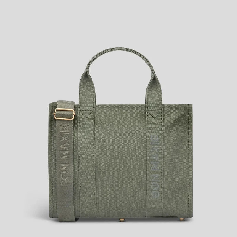Quilted Tote Bag in Cream with Silver Hardware for a Classic and Sophisticated StyleSmall Bon Vivant Structured Tote Bag -- Mini Tote Sage