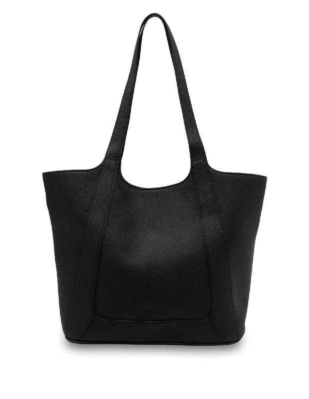 Tote Bag with Adjustable Shoulder Strap in Olive Green for Comfortable CarryingMocha Gianna Leather Tote Bag- Black