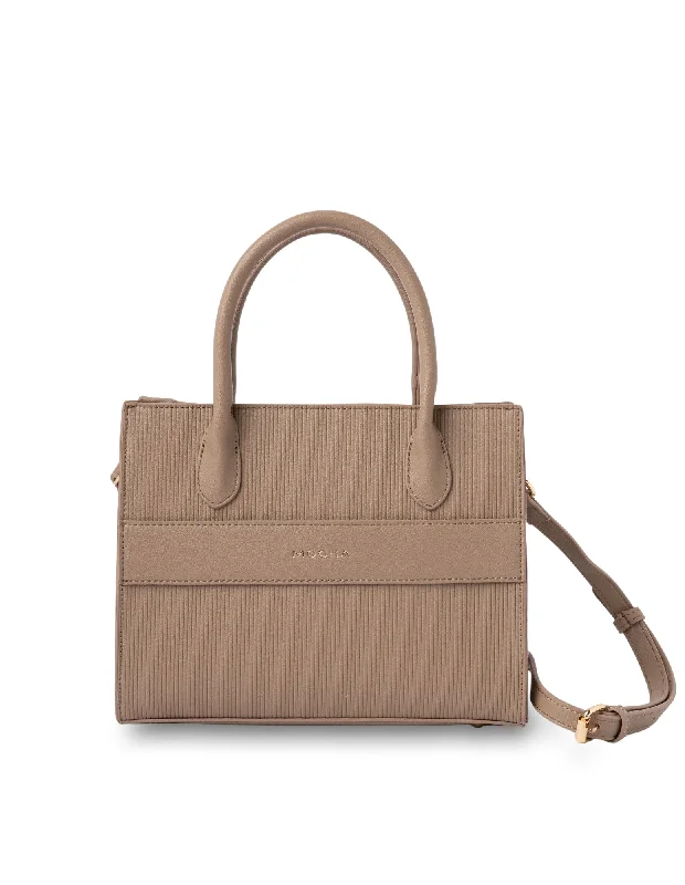 Women's Printed Tote Bag in Floral Patterns for a Spring - Themed Shopping TripMocha Penelope Small Tote - Taupe