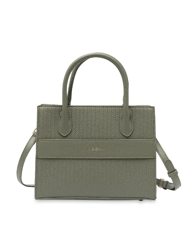 Waterproof Tote Bag in Yellow for Outdoor Activities in Wet WeatherMocha Tessa Small Tote- Sage