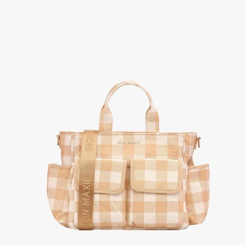 Tote Bag with RFID - Blocking Pocket in Black for Protecting Your Cards and InformationMulti-Pocket Nappy Bag -- Almond Gingham