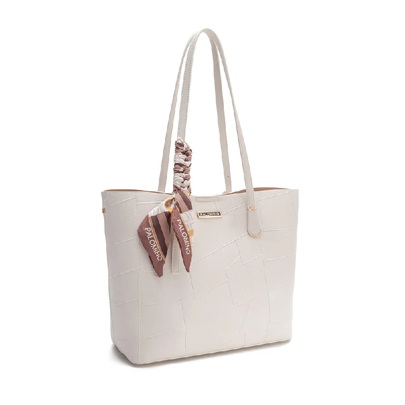 Women's Printed Tote Bag in Floral Patterns for a Spring - Themed Shopping TripPalomino Helwa Totebag - Ivory Women's Printed Tote Bag in Floral Patterns for a Spring - Themed Shopping TripPalomino Helwa Totebag - Ivory