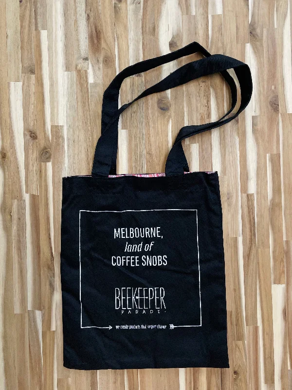 Oversized Jute Tote Bag in Natural Color with Rope Handles for a Beach VacationThe "Coffee Snobs ☕️" Quote Tote Medium (Black Canvass)