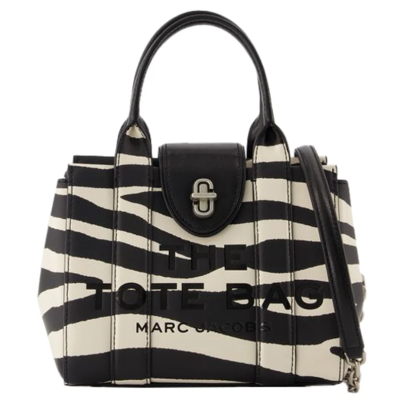 Faux Fur - Trimmed Tote Bag in White for a Cozy Winter LookThe Mini Tote - Marc Jacobs - Leather - Black