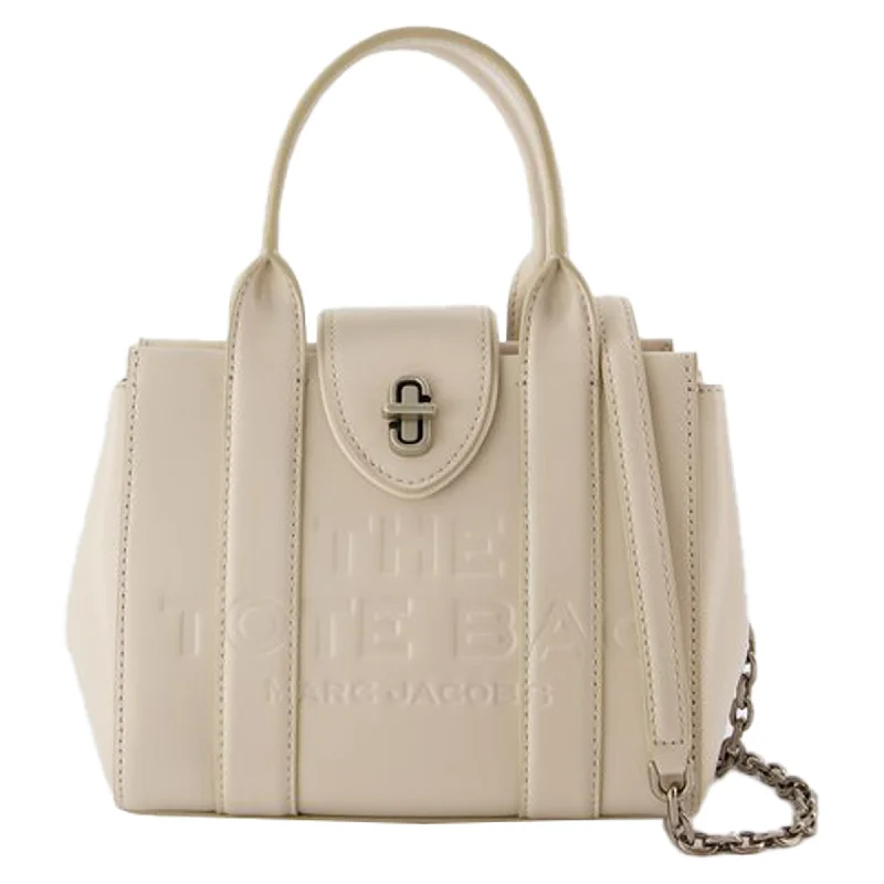 Women's Printed Tote Bag in Floral Patterns for a Spring - Themed Shopping TripThe Mini Tote - Marc Jacobs - Leather - White