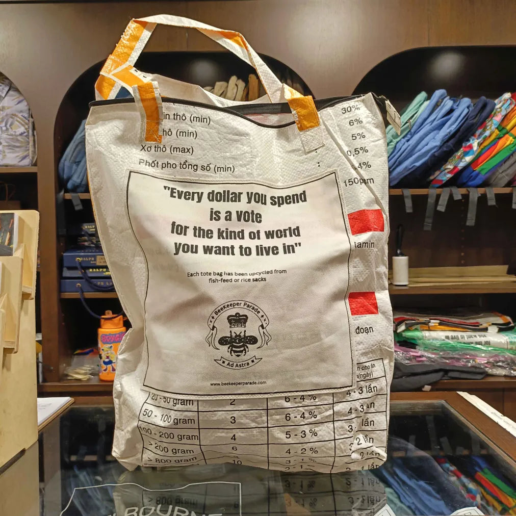 Tote Bag with Adjustable Shoulder Strap in Olive Green for Comfortable CarryingThe Multi-Purpose BeeKeeper Sack Bag (White)
