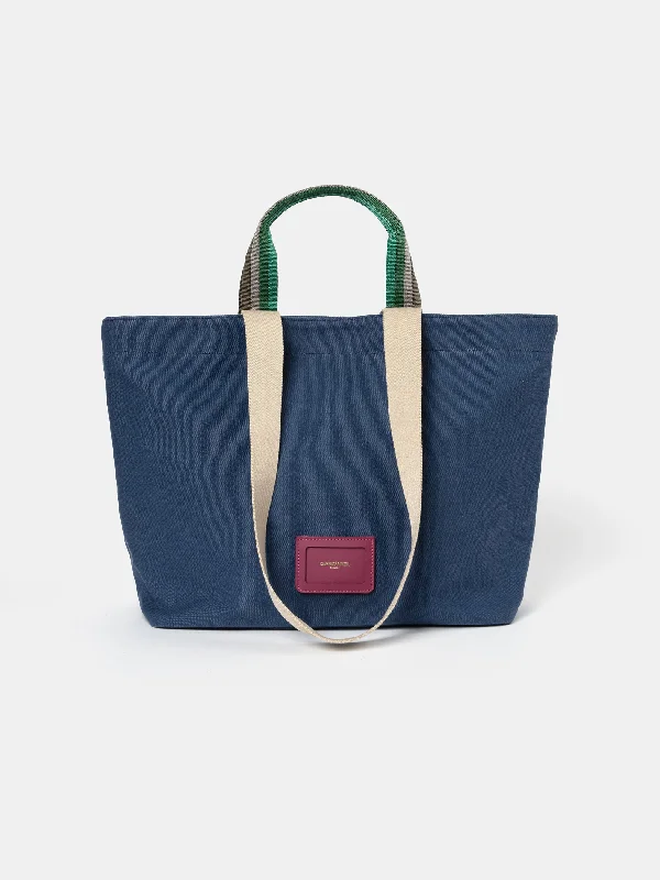 Metallic Tote Bag in Rose Gold with Chain Handles for a Glamorous Night OutThe Oversized Canvas Tote - Navy
