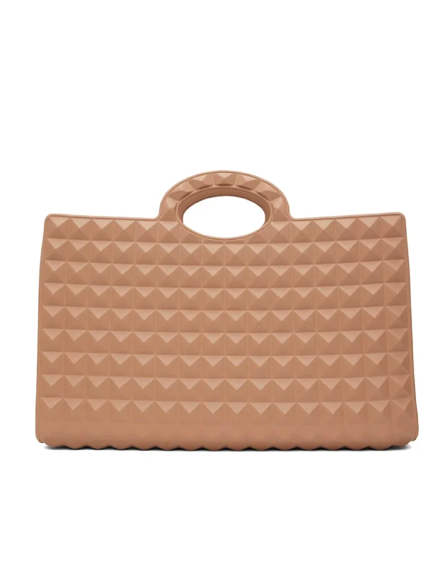 Tote Bag with RFID - Blocking Pocket in Black for Protecting Your Cards and InformationValentino Garavani Le Troisieme Studded Pattern Rubber Tote Bag Tote Bag with RFID - Blocking Pocket in Black for Protecting Your Cards and InformationValentino Garavani Le Troisieme Studded Pattern Rubber Tote Bag