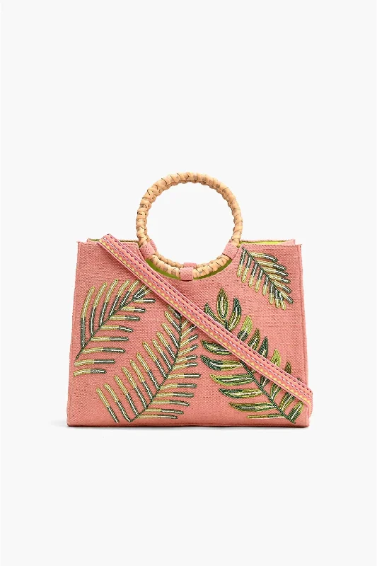 Patchwork Tote Bag in Denim with Vintage - Inspired Designs for a Retro AppealWomen's Tiffany Mini Tote Bag In Pink/gold