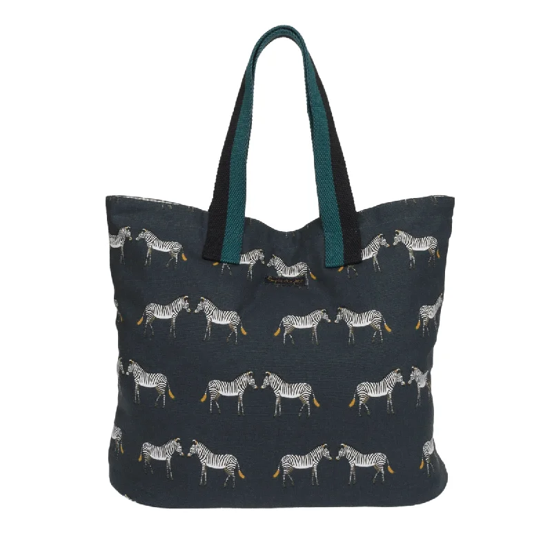 Women's Tote Bag with Detachable Pouch in Purple for Added ConvenienceZebra Everyday Bag