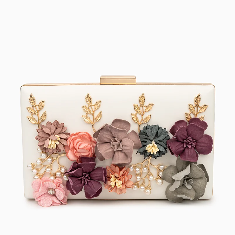Women's Studded Leather Evening Bag in Black for Rock - n - Roll NightsJuliet Flower Clutch Bag Women's Studded Leather Evening Bag in Black for Rock - n - Roll NightsJuliet Flower Clutch Bag
