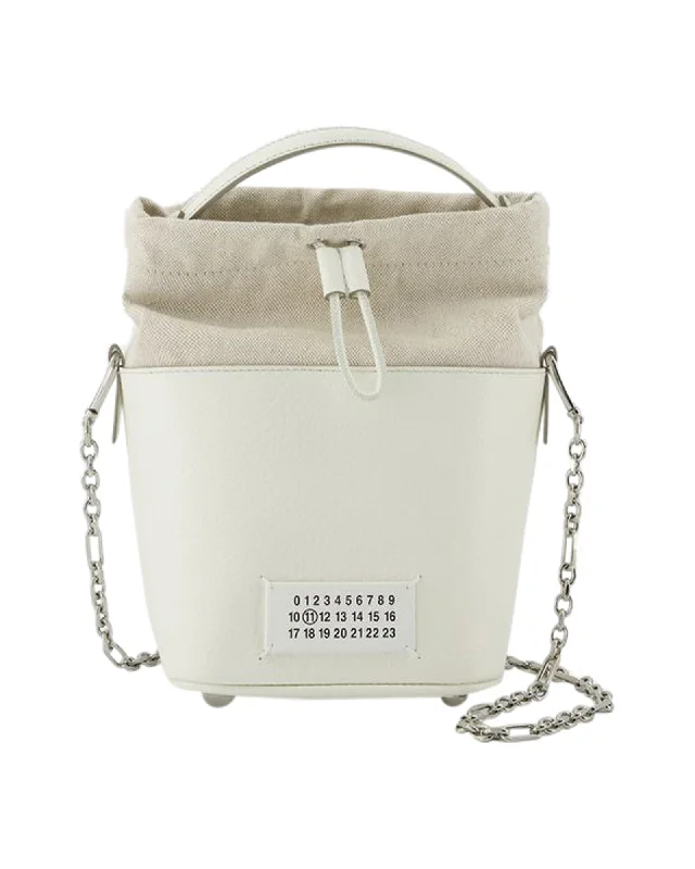 Women's Shoulder Bag with Faux Fur Strap in White for Winter Style5Ac Small Hobo Bag - Maison Margiela - White - Leather Women's Shoulder Bag with Faux Fur Strap in White for Winter Style5Ac Small Hobo Bag - Maison Margiela - White - Leather