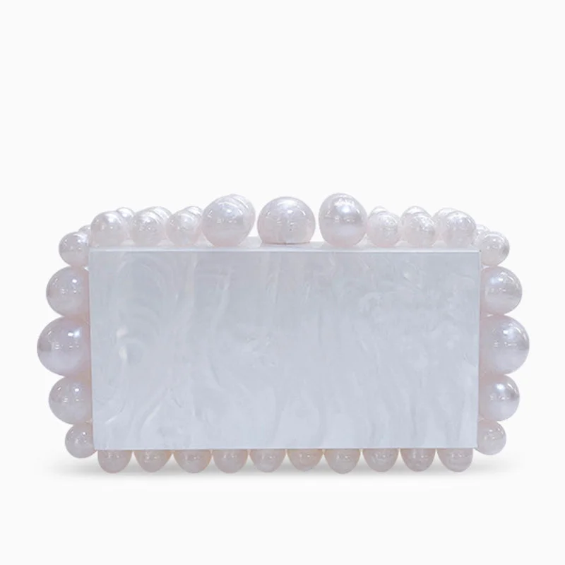 Geometric - Patterned PVC Evening Bag in Multicolor for Trendy Nights OutAcrylic Cloud Clutch Bag Geometric - Patterned PVC Evening Bag in Multicolor for Trendy Nights OutAcrylic Cloud Clutch Bag