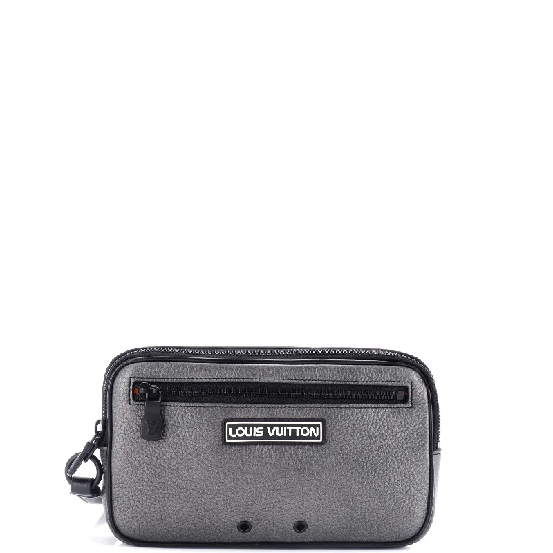 Women's Studded Leather Evening Bag in Black for Rock - n - Roll NightsAlpha Wristlet Clutch Taurillon Leather