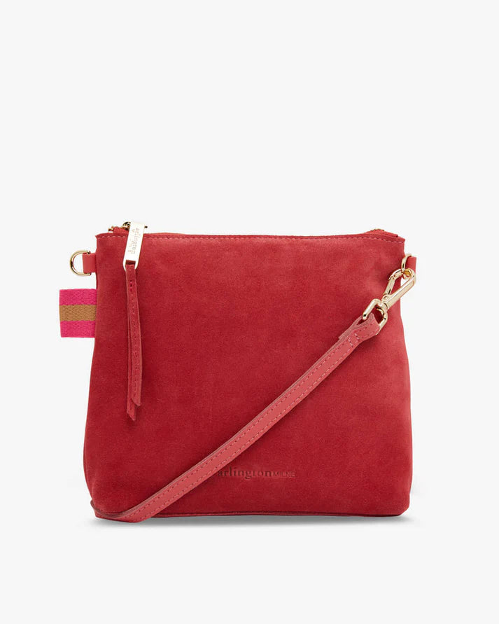 Leather - Trimmed Denim Crossbody Bag in Blue for a Vintage - Inspired LookArlington Milne Alexis Crossbody - Rose Suede