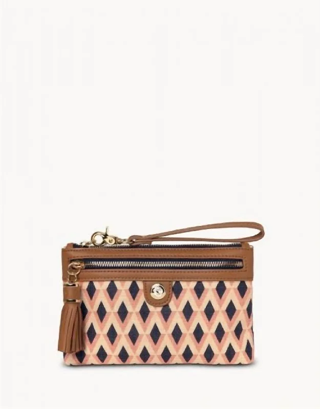 Suede Clutch with Tassel Details in Olive for Fall SoireesBarbee Tassel Wristlet In Tan/pink