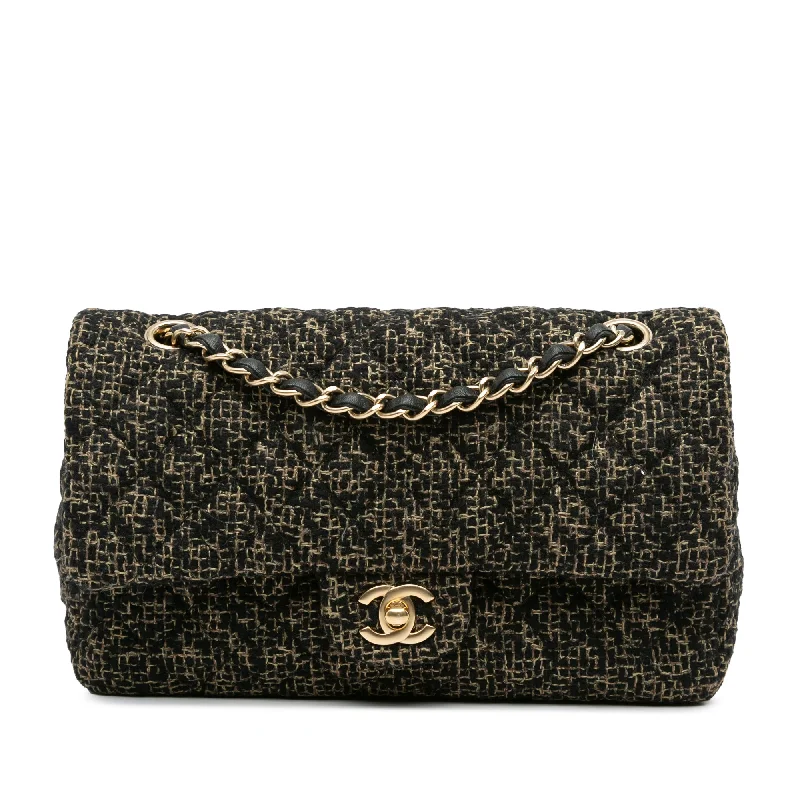 Suede Shoulder Bag in Pink with Tassel Accents for Casual OutingsBlack Chanel Medium Classic Tweed Double Flap Shoulder Bag