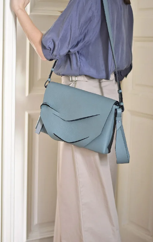 Embroidered Denim Shoulder Bag in Blue for a Vintage VibeBoomerang Hybrid Bag - Misty Blue